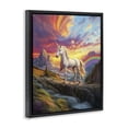 thumbnail image 3 of Stupell Industries Unicorn with Sunset Rainbow Black Framed Floater Canvas Wall Art design by Jim Baldwin, 21 x 17, 3 of 9