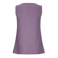 thumbnail image 5 of Workout Tops for Women Camisole Sleeveless Solid Color Sleeveless Neck Flower Slim Fitted Undershirts,Purple,2XL, 5 of 6