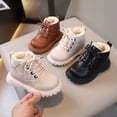 thumbnail image 7 of Leather Boots Boys Girls Autumn Winter Fashion British Style Handsome Casual All-Match Comfortable Simple Side Zipper Design Plus Velvet Warmth Non-Slip Short Boots, 7 of 7