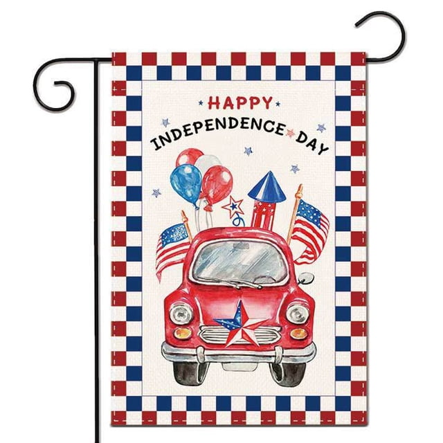 Banderas patrióticas del jardín del 4 de julio, 30*45cm, bandera de jardín, pancartas verticales pequeñas de bienvenida para el Día de la Independencia