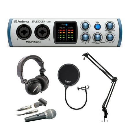 PreSonus Studio 24 MIDI Interface with Headphones, Mic, Studio Stand
