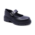 thumbnail image 1 of Zapato escolar Coqueta para niña de piel negro Jazz con hebilla, 1 of 7