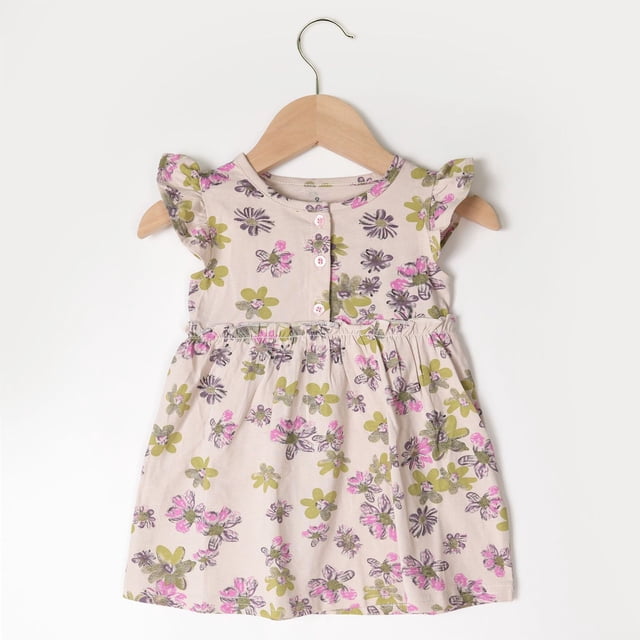 LOVZFMLL Robe d'Été à Imprimé Floral pour Filles Robe en Soie pour Filles Robe pour Enfants