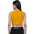 thumbnail image 4 of eloria Women's Top High-Neck Sleeveless Crop Tank Top Color: Yellow | Size: M, 4 of 6