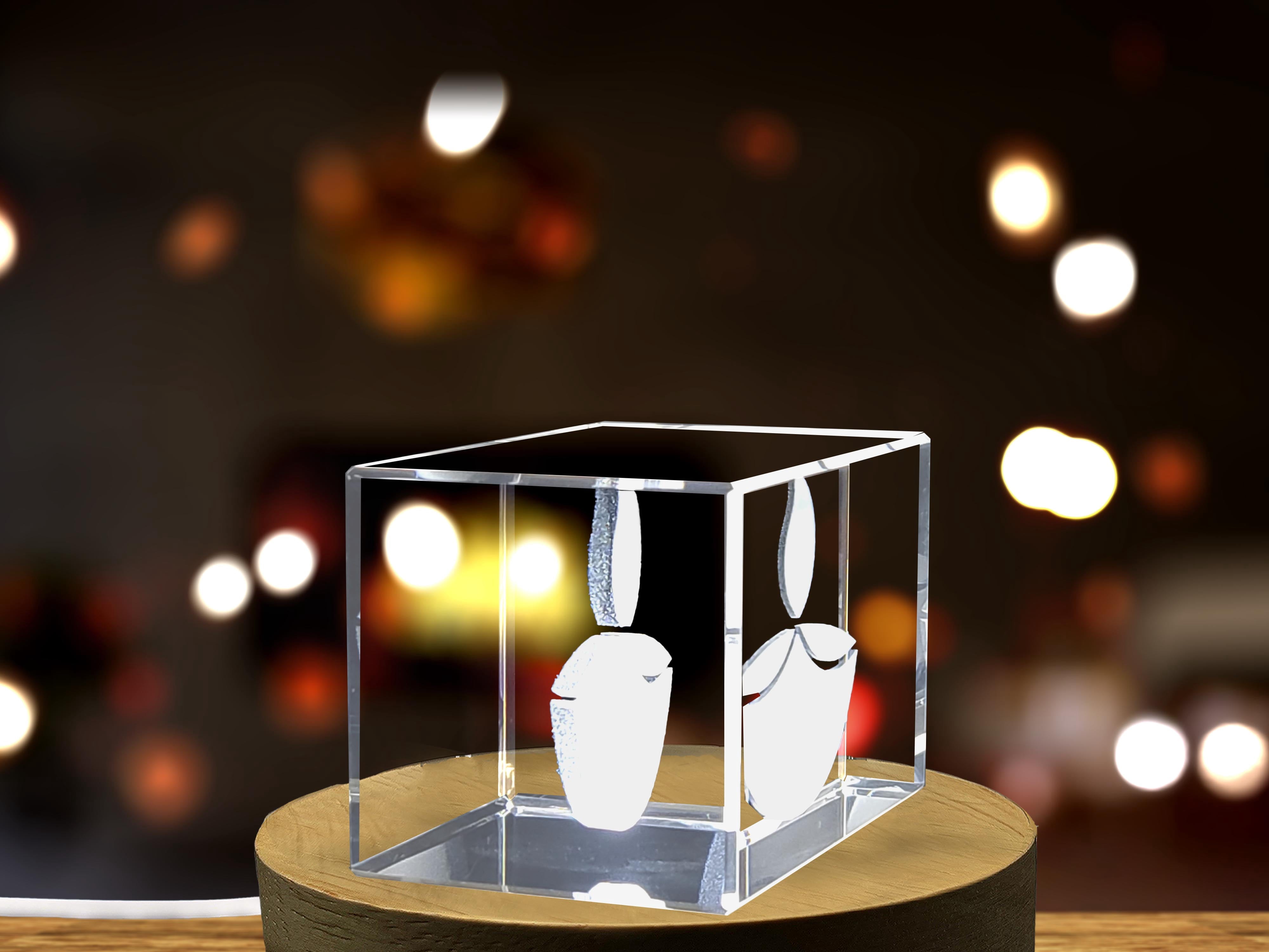 Beautiful 3d Engraved Standing Oil Lamp Crystal Gift