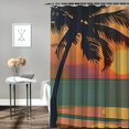 thumbnail image 2 of Fenyluxe Palm Tree Beach Sunset Shower Curtains for Chic Elegant Decor with Hooks, Polyester Fiber Bathroom Shower Curtain Set 36"x72, 2 of 7