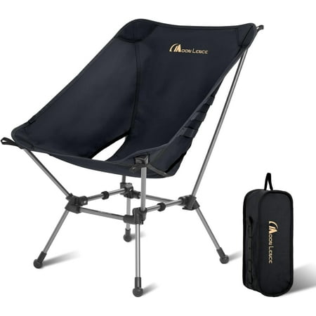 Portable Camping Chair Plus Larger & Roomier Compact and Lightweight Still Folding Chair for Backpacking & Hiking 330Lbs Capacity (Black)