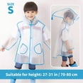 thumbnail image 6 of Hooded Transparent Raincoat Girl Boys Rain Coat Hooded Outdoors Clear Waterproof Kids Toddler Children's Rainwear Protective Covers,Sky Blue,M, 6 of 9