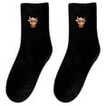 thumbnail image 4 of Highland Cow Embroidery Ankle Socks Women's Socks, 4 of 4