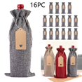 thumbnail image 1 of Clearance Items,npkgvia Cup Sleeve,Bottle Boot,16PC Linen Bottle Bag Set Bottle Sleeve Linen Tag Red Packaging Bag,Kitchen Gadgets,Gray, 1 of 9