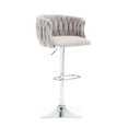 thumbnail image 4 of Swivel Bar Stools Set of 2, Boucle Counter Height Barstools with Back and Footrest, Adjustable Height 34" to 41", Modern Dining Chairs for Home Kitchen Island Bar Dining Room, Grey, 4 of 9
