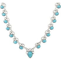 Bohemian Beaded Necklace, Crystal Created Turquoise Flower Stone Bead Choker, Boho Vintage Jewelry Gift for Women