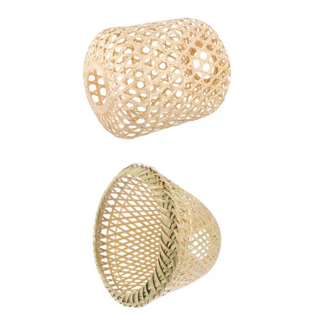 2 pantallas de lámpara de bambú tejidas a mano clásicas, lámpara colgante colgante, decoración de pantalla para lámpara de techo, lámpara de de noche, mesa de 20x25cm 25x18.5cm SM SunniMix Pantalla tejida