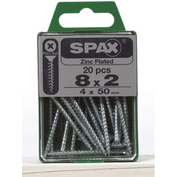 Spax Box SPAX Multi-Material Screw Zinc Phillips/Square Flat Head - Box of 30 ...