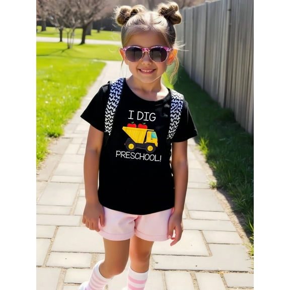 I Dig Preschool Graphic T-shirts for Outdoor Sports and Daily Wearing, 100% Cotton Fabric,Young Boys and Girls T-Shirts, Size from 3-13Y