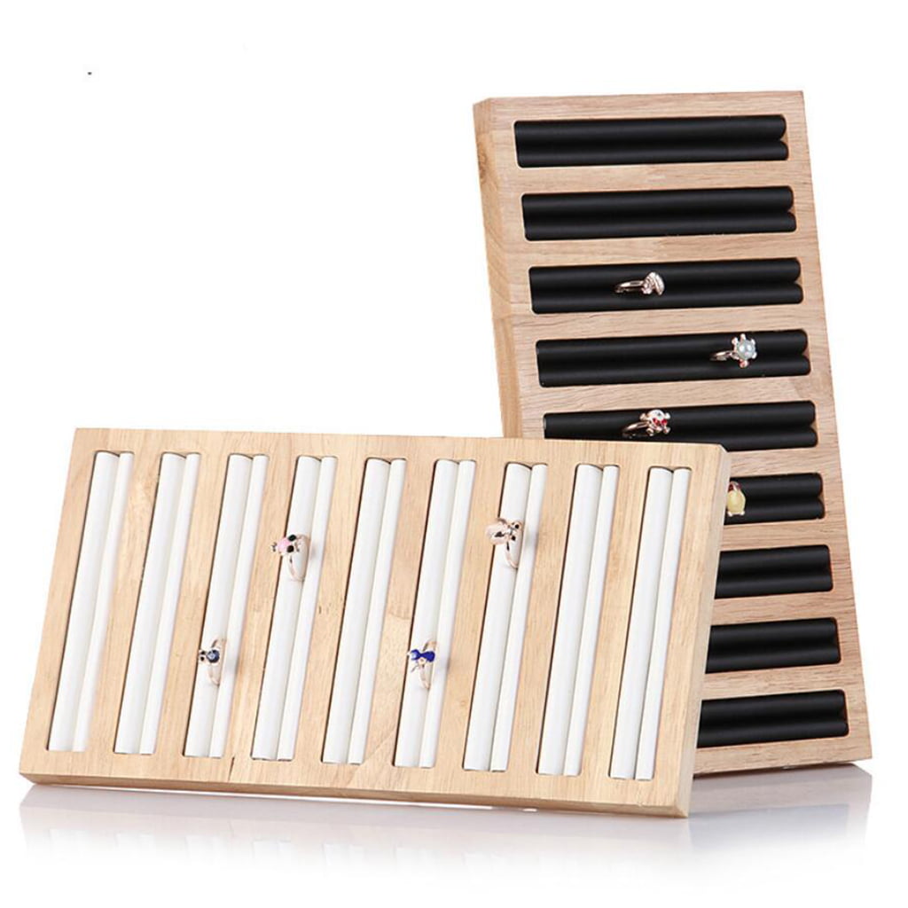 Details about   2 Pcs Bamboo Wooden Rings Jewelry Tabletop Display Plates for Store Retail Shops