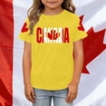 thumbnail image 2 of Girls' Canada Day Print T Shirt Crew Neck Short Sleeve Casual Summer Top Yellow 3 Y-4 Y, 2 of 4
