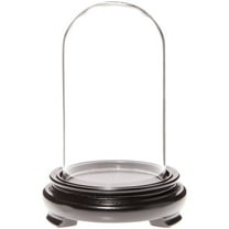 Plymor 2.5" x 4.5" Glass Display Dome Cloche (Black Wood Veneer Footed Base)