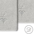 thumbnail image 2 of Authentic Hotel and Spa  100% Turkish Cotton Monica 2PC Embellished Washcloth Set Light Gray D, 2 of 3