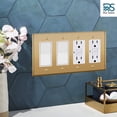 thumbnail image 4 of Rio Salto BRASS Signature Collection Metal Gold Quad Decorator Receptacle Metal Wall Plate Cover Light Switch Quad Rocker Decorator Wallplate Covers 4 Gang Brushed Brass 4-Gang Standard Size, 4 of 9