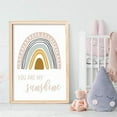 thumbnail image 4 of Fymlhomi Boho Pink Rainbow Clouds You are My Sunshine Nursery Poster Canvas Painting Print Girl Wall Art Picture for Kids Room Home Decor-40x50cmx3 No Frame, 4 of 5