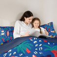 thumbnail image 4 of Castle Fairy Flat Summer Dog Print Queen Comforter Set 3 Pieces,Palm Pineapple Surf Tile Comforter Sets Queen,Navy White,Navy Blue Reversible,1 Comforter and 2 Pillowcases, 4 of 6