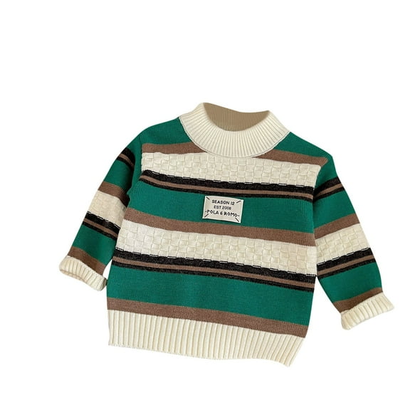 Baby Sweaters Children's Long Sleeves Round Neck Tops Sweater New Baby Girl Sweater Dress Knit Pullover Tops Green 110