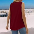 thumbnail image 4 of Yubnlvae Red Summer Tank Tops for Women 2025 Loose Fit Pleated Square Neck Sleeveless Shirt Curved Flowy Vest Basic Cotton Tee, S, 4 of 6