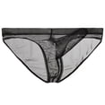 thumbnail image 1 of ylioge Mesh Underwear for Men Lightweight Low Rise High-Cut Breathable See-Through Solid Color Comfort Hipsters Briefs, 1 of 2