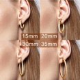 thumbnail image 2 of Pendientes de aro MOMELF de oro de 14 quilates con circonitas cúbicas de 15 mm para mujer, 2 of 6