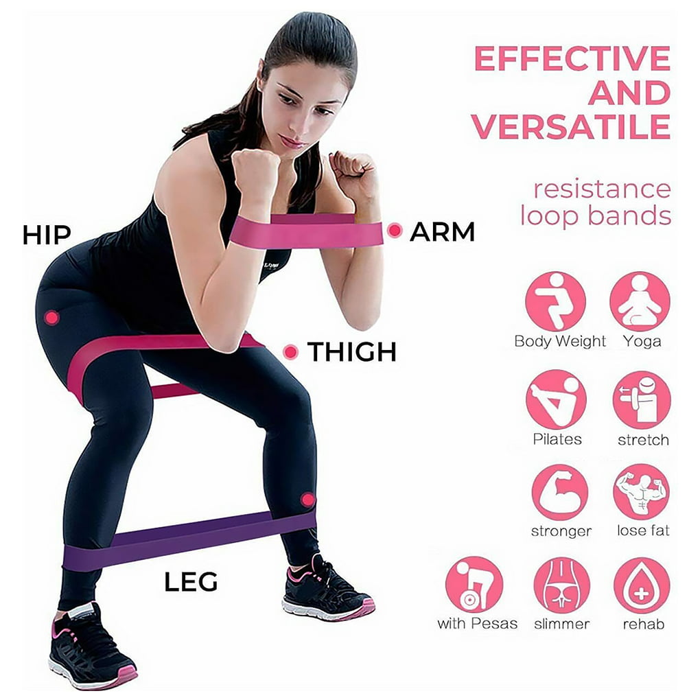Training Fitness Gum Exercise Gym Strength Resistance Bands Pilates Sport Rubber 