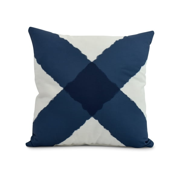 Simply Daisy, 18 x 18 inch, X Marks the Spot, Geometric Print Pillow, Navy