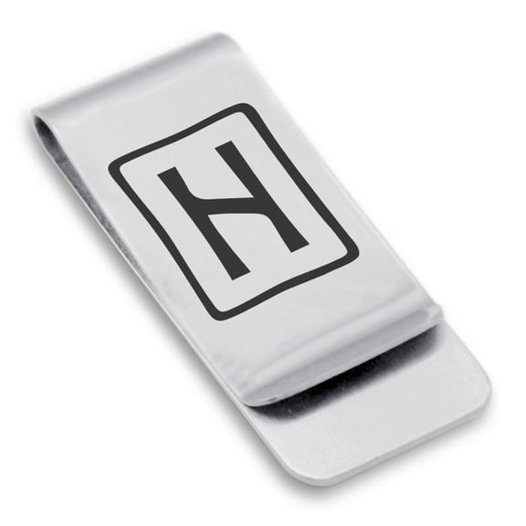 Stainless Steel Elder Futhark Hagalaz Rune Classic Slim Money Clip Credit Card Holder