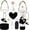 Black, variant on 9pcs Accessories Set for Stanley Cup, Including Bottle Handle Strap, Straw Covers, Boot, Keychains, Lip Balm Sleeve and Mini Handle Charm, Fits 20/30/40 oz Stanley Tumblers(pink)