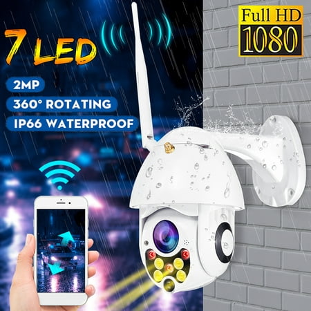 IP66 Waterproof Outdoor WiFi HD 1080P IP Camera Two-way Voice Wireless Security Speed Dome Camera with 7 LED Infrared Night Vision IR