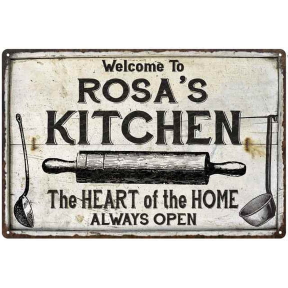ROSA'S Kitchen Farmhouse Sign Gift 8x12 Metal 108120033115