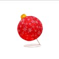 thumbnail image 4 of Esfera Gigante  Navideña Roja De Tela Cn Luces Led 77cm Base Metal, 4 of 5