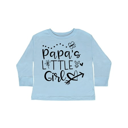 

Inktastic Papa s Little Girl with Hearts Flower and Butterfly Gift Toddler Toddler Girl Long Sleeve T-Shirt