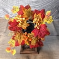 thumbnail image 5 of HHJZPR Artificial Maple Leaf Berry Candle Ring Wreath,9.84 Inch Fall Mini Wreath for Jar Candle Lantern Thanksgiving Harvest Table Decor, 5 of 6