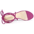 thumbnail image 2 of BLISSFUL STEP Women's Shoes Clear Strap Lace Up Open Toe Chunky Heel Dress Sandals Hot Pink 8.5, 2 of 7