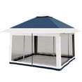 thumbnail image 1 of Tente Abri Instantané 12 X 12 Pi avec Moustiquaire, Installation en une Pression, Hauteur Réglable, Pavillon Extérieur avec Sacs de Sable, Résistant aux Intempéries pour Cour Arrière, Patio, Jardin, Kaki/marine/vert/rouge/gris, 1 of 9