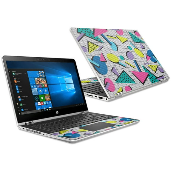 Carbon Fiber Skin Decal Wrap Compatible With HP Pavilion x360 15.6" (2018) Sticker Design Awesome 80s