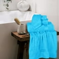 thumbnail image 3 of BELIZZI HOME Ultra Soft 6 Pack Cotton Towel Set, Contains 2 Bath Towels 28x55 inch, 2 Hand Towels 16x24 inch & 2 Wash Coths 12x12 inch, Ideal for Everyday use, Compact & Lightweight - Turquoise Blue, 3 of 7