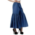 thumbnail image 3 of Moomaya Women's Elastic Waist Sharara Pants Cotton Loose Solid Color High Waist Dance Bottom, 3 of 6
