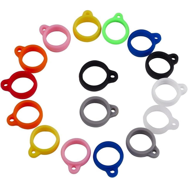 1 caja de 70 anillos de silicona antipérdida de 10 colores, 13 mm de diámetro interior, a prueba de pérdidas, ajustables, para collar, banda, colgante.
