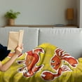 thumbnail image 3 of Crabs Soft Flannel Fleece Throw Blanket, Stickers of 4 Different Crabs Illustration in Cartoon Style Print, Cozy Plush for Indoor and Outdoor Use, 50" x 60", Earth Yellow and Orange, by Ambesonne, 3 of 5