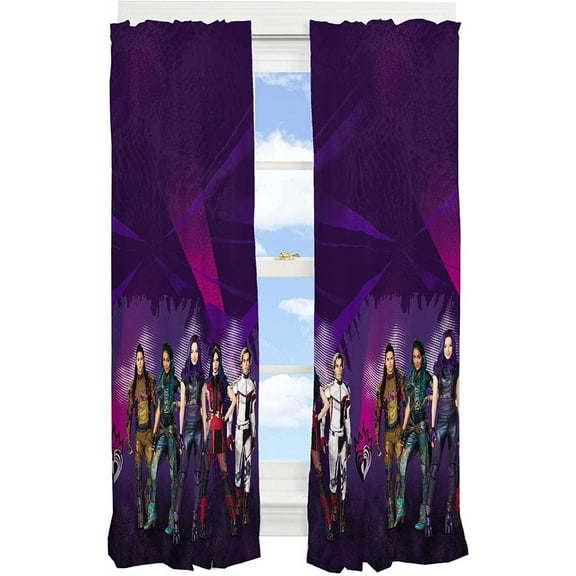 Franco Kids Window Curtain Panels Drapes Set, 82 in x 63 in, Disney Descendants 3
