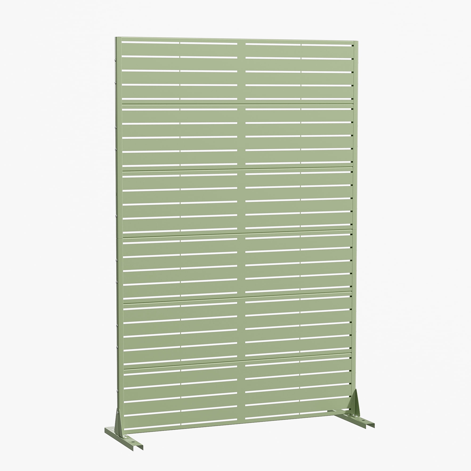 MAYEERTY 72*47in Outdoor Privacy Screen, 6 Panels Metal Privacy Fences for Patio, Green