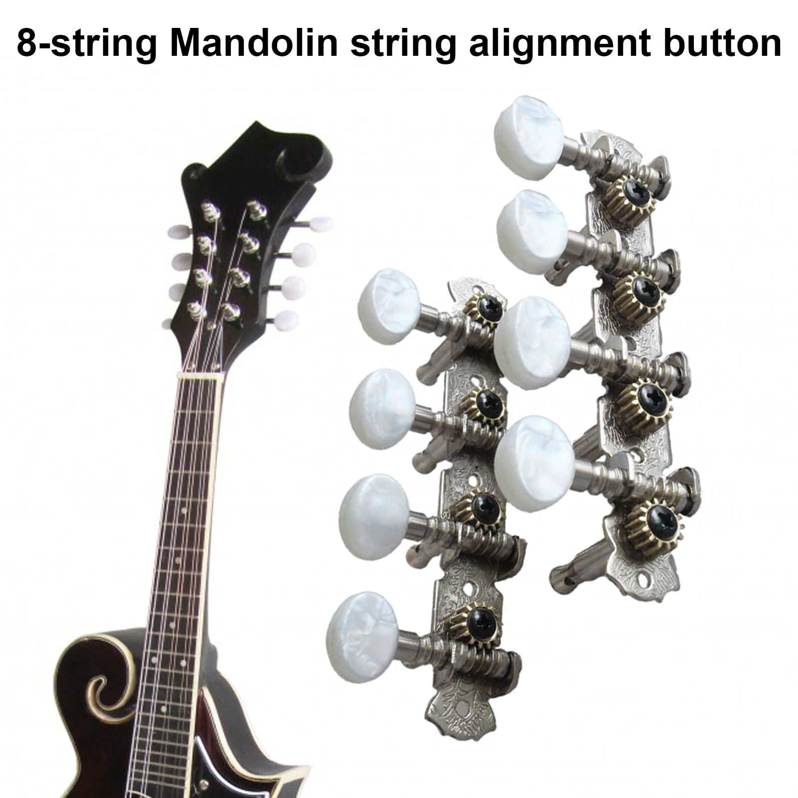 Color : Silver DINGGUANGHE Mandoline 4L4R Mandolin String Tuning Pegs Machine Heads Tuners for 8 Strings Mandolin Instruments Accessory 