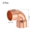 thumbnail image 2 of Uxcell 90 Degrees Elbow Copper Pipe Fitting Short Turn Welding Connection Pack of 3 1/2 Inch, 2 of 6